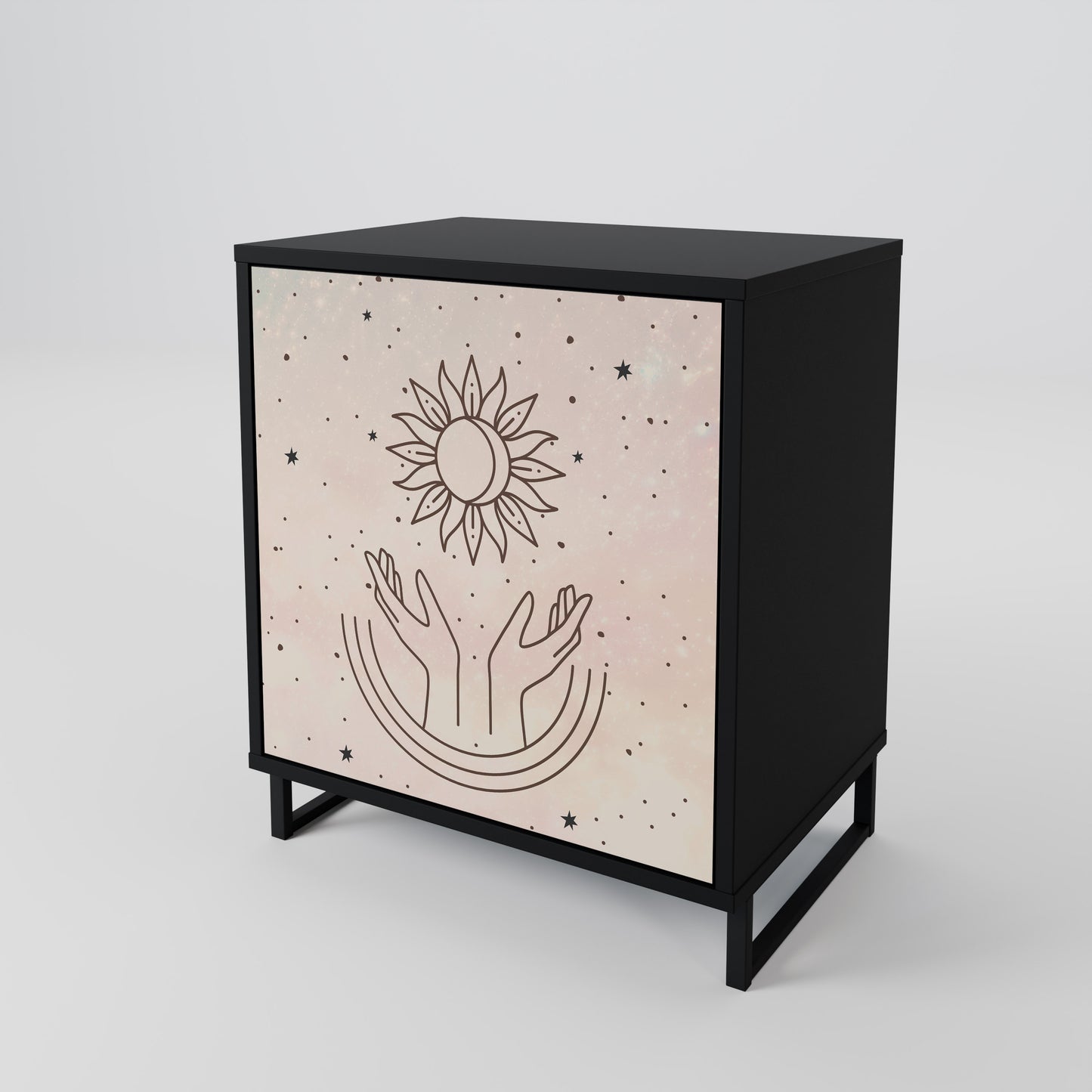 DELICATE BEAUTY 1-Door Sideboard in Black Finish