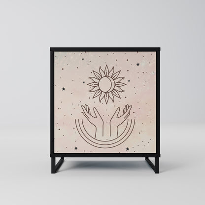 DELICATE BEAUTY 1-Door Sideboard in Black Finish