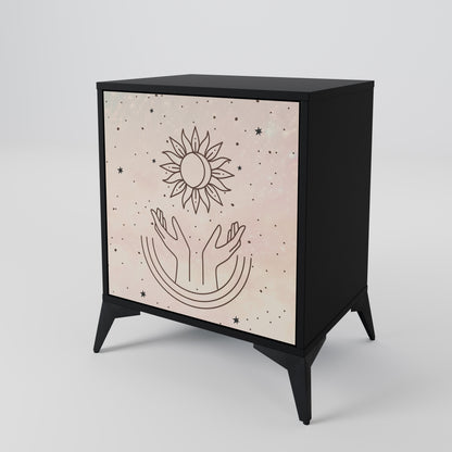 DELICATE BEAUTY 1-Door Sideboard in Black Finish