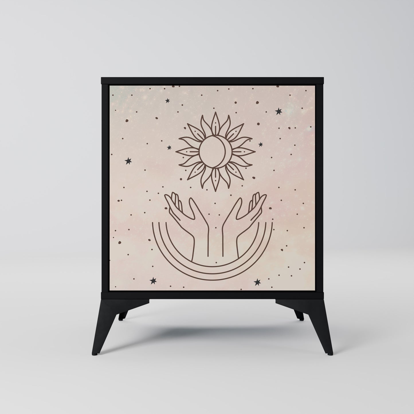 DELICATE BEAUTY 1-Door Sideboard in Black Finish