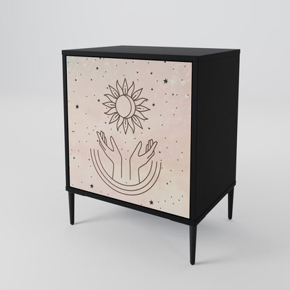 DELICATE BEAUTY 1-Door Sideboard in Black Finish