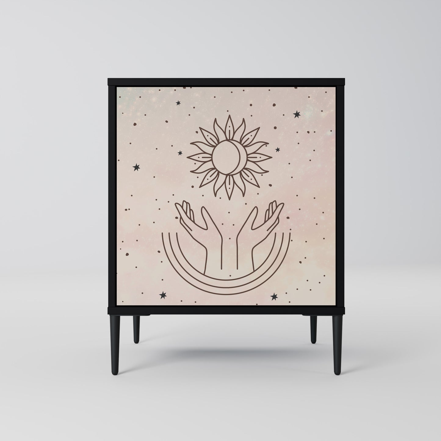 DELICATE BEAUTY 1-Door Sideboard in Black Finish