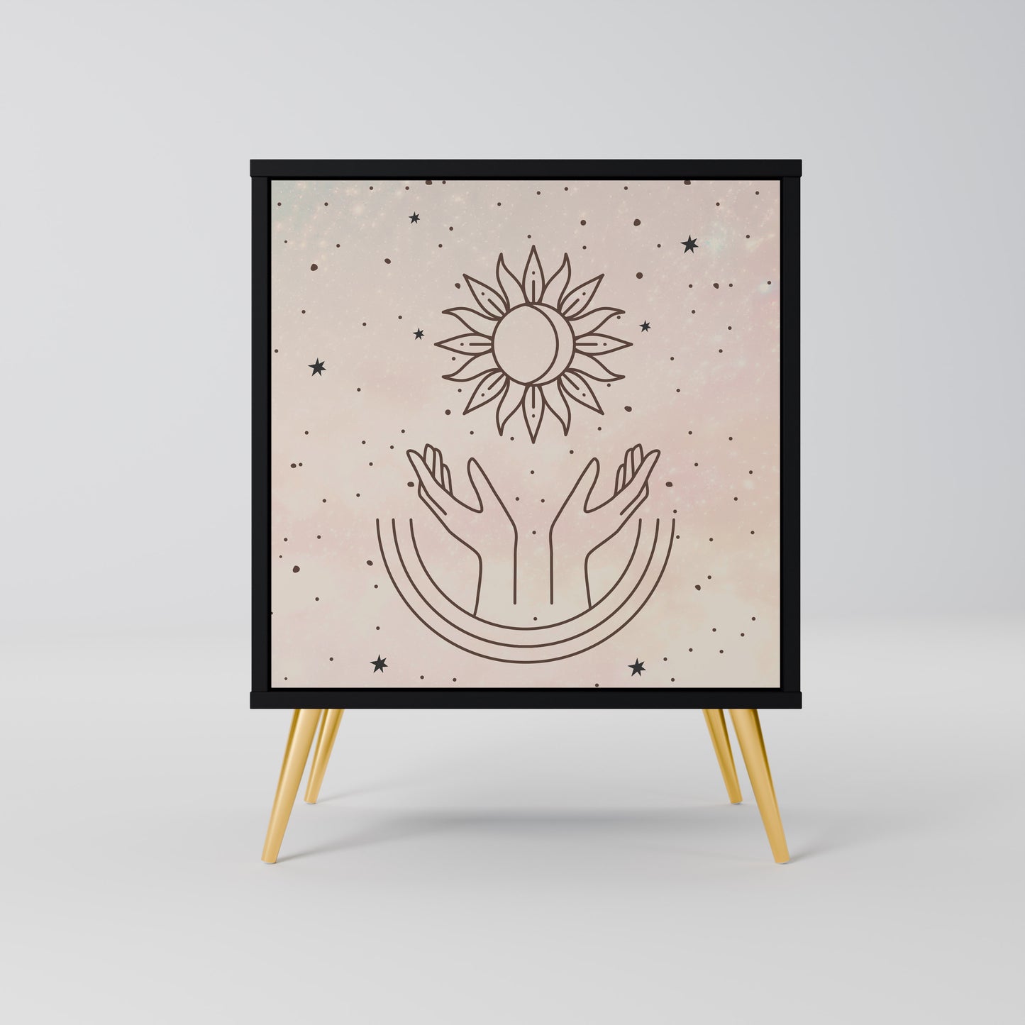 DELICATE BEAUTY 1-Door Sideboard in Black Finish