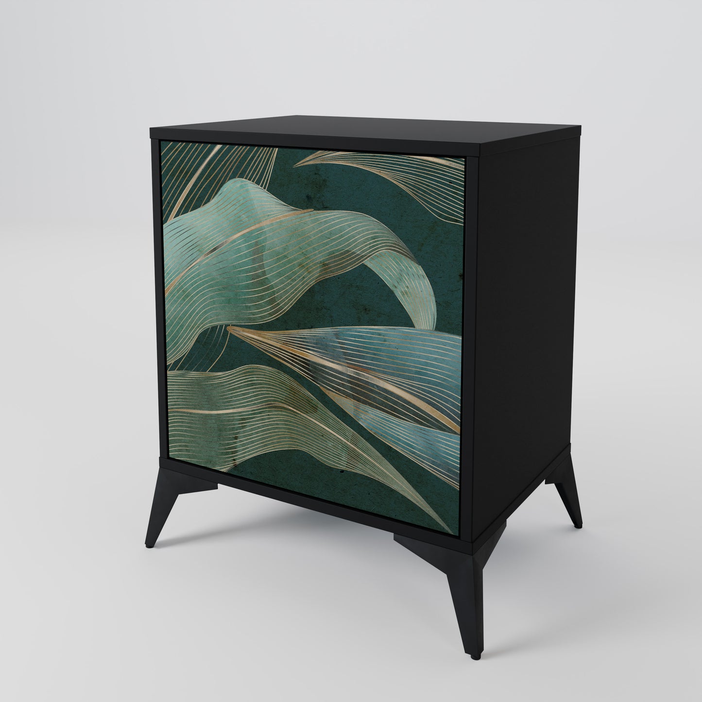 ROYAL GREEN 1-Door Sideboard in Black Finish