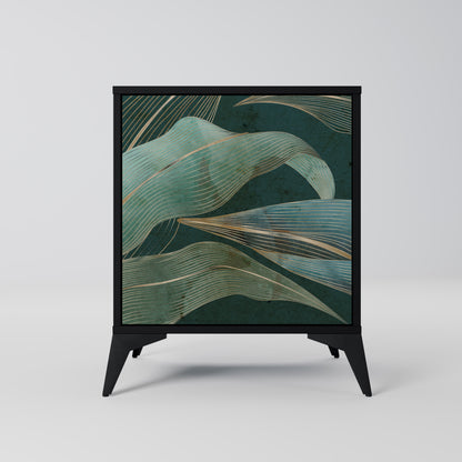 ROYAL GREEN 1-Door Sideboard in Black Finish