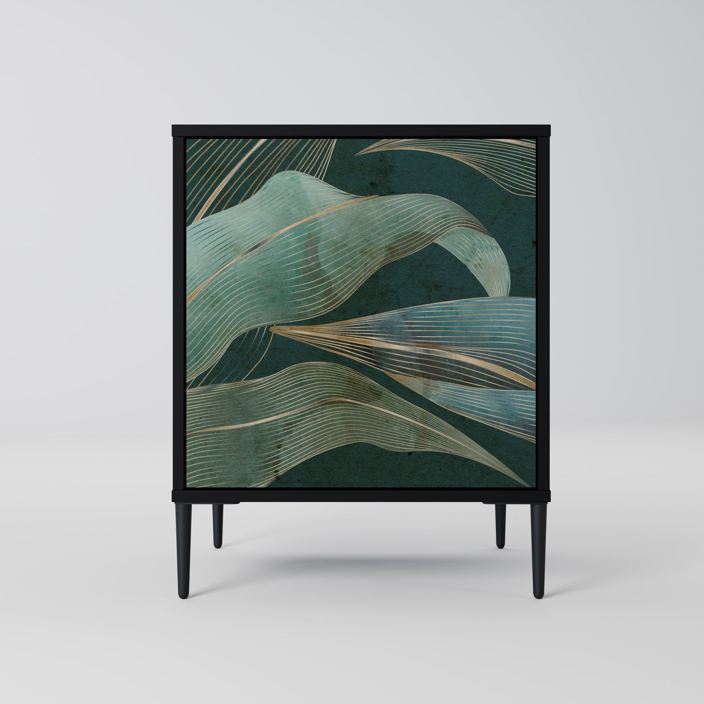 ROYAL GREEN 1-Door Sideboard in Black Finish