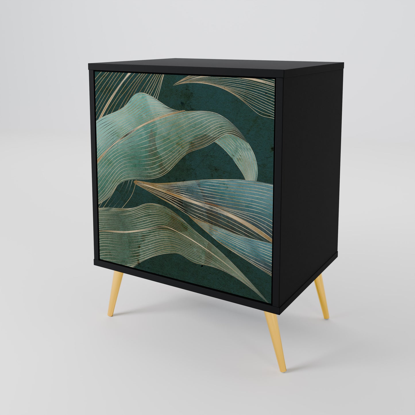 ROYAL GREEN 1-Door Sideboard in Black Finish