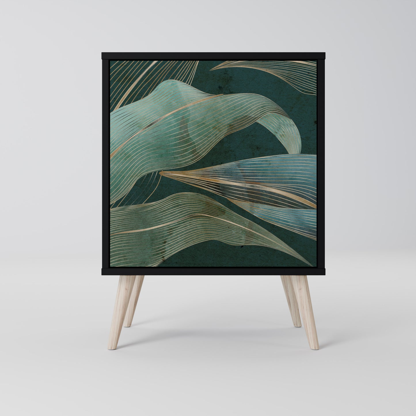 ROYAL GREEN 1-Door Sideboard in Black Finish