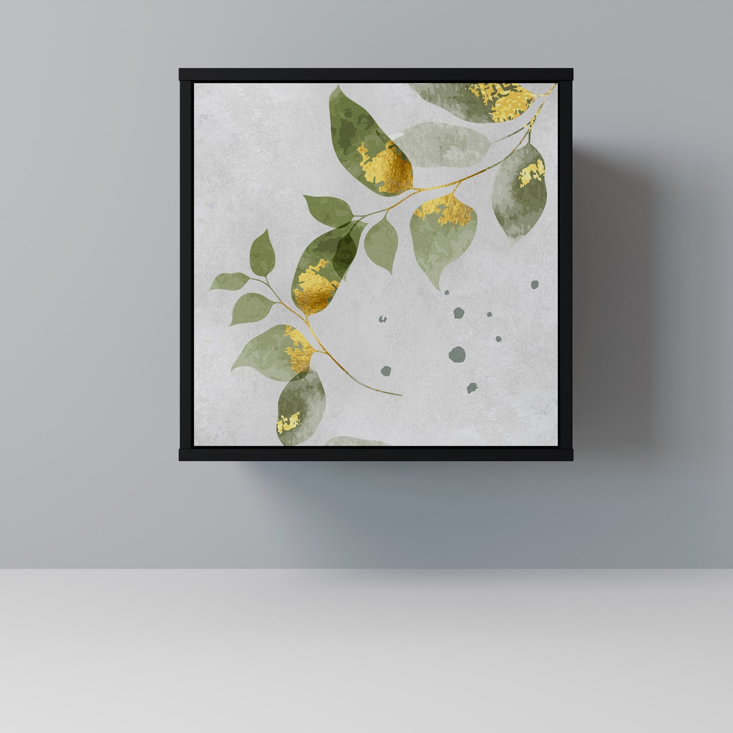 ELEGANT BOTANICS 1-Door Sideboard in Black Finish