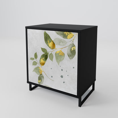 ELEGANT BOTANICS 1-Door Sideboard in Black Finish