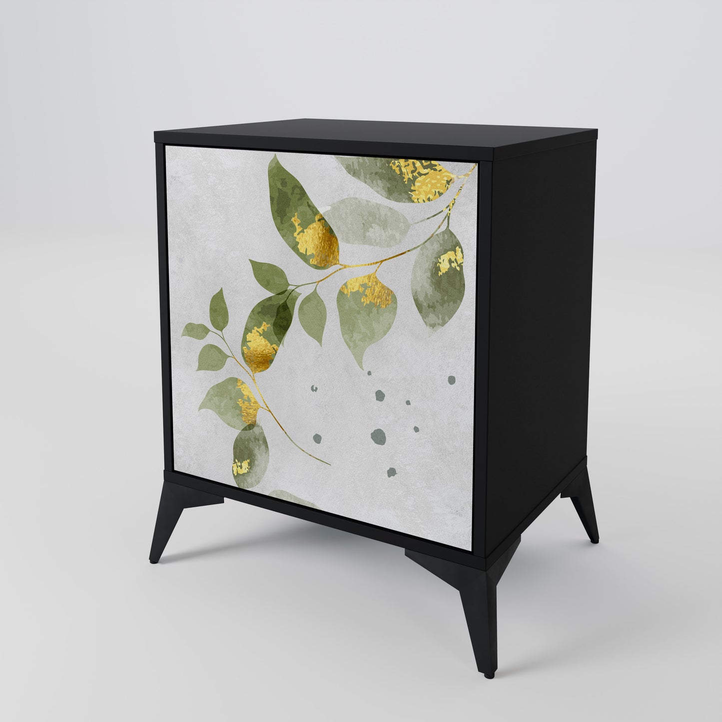 ELEGANT BOTANICS 1-Door Sideboard in Black Finish