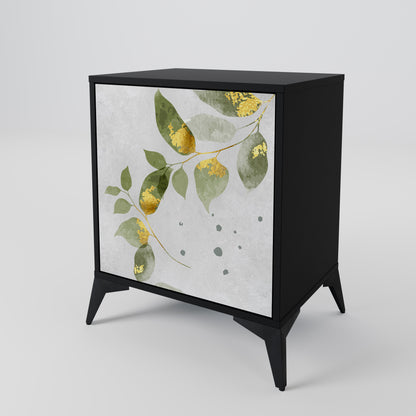 ELEGANT BOTANICS 1-Door Sideboard in Black Finish