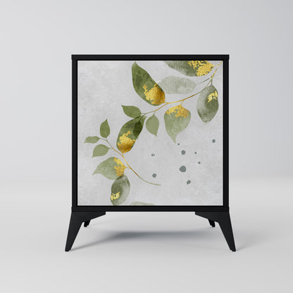 ELEGANT BOTANICS 1-Door Sideboard in Black Finish