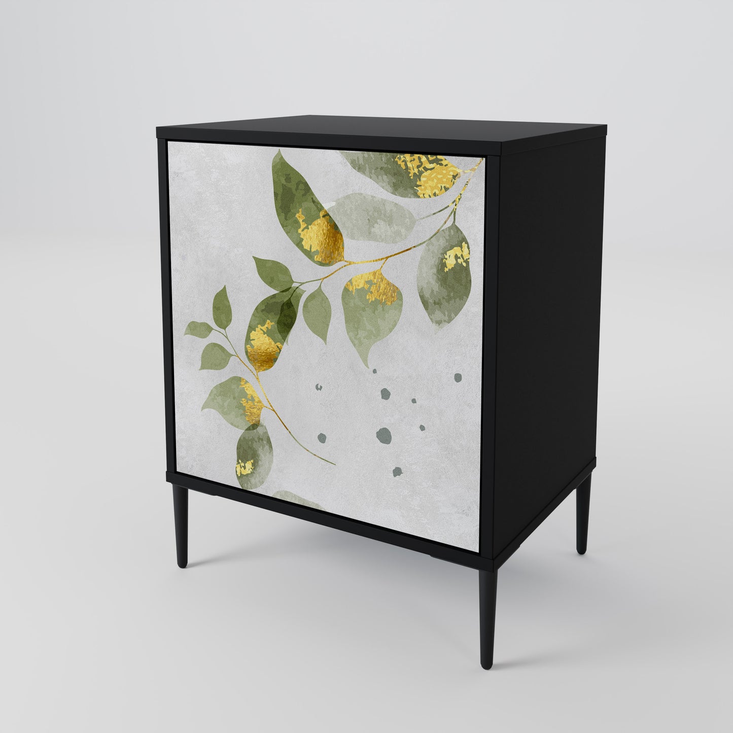ELEGANT BOTANICS 1-Door Sideboard in Black Finish