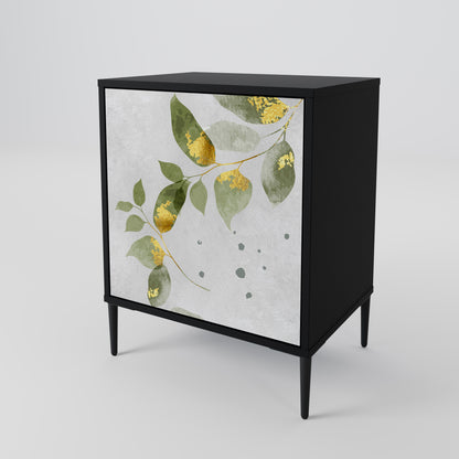 ELEGANT BOTANICS 1-Door Sideboard in Black Finish