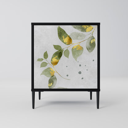 ELEGANT BOTANICS 1-Door Sideboard in Black Finish