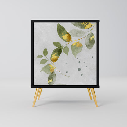 ELEGANT BOTANICS 1-Door Sideboard in Black Finish