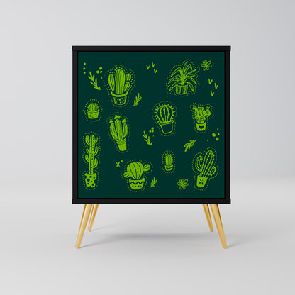 Credenza DESERT GREEN a 1 anta con finitura nera