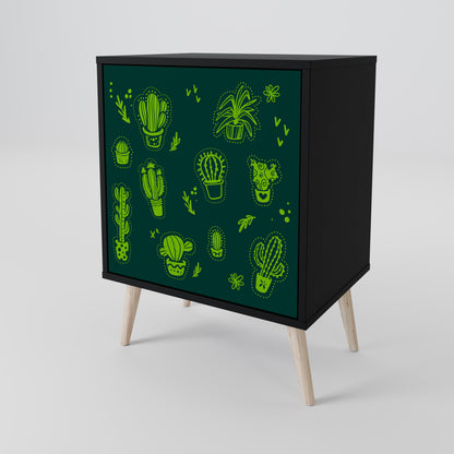 Credenza DESERT GREEN a 1 anta con finitura nera