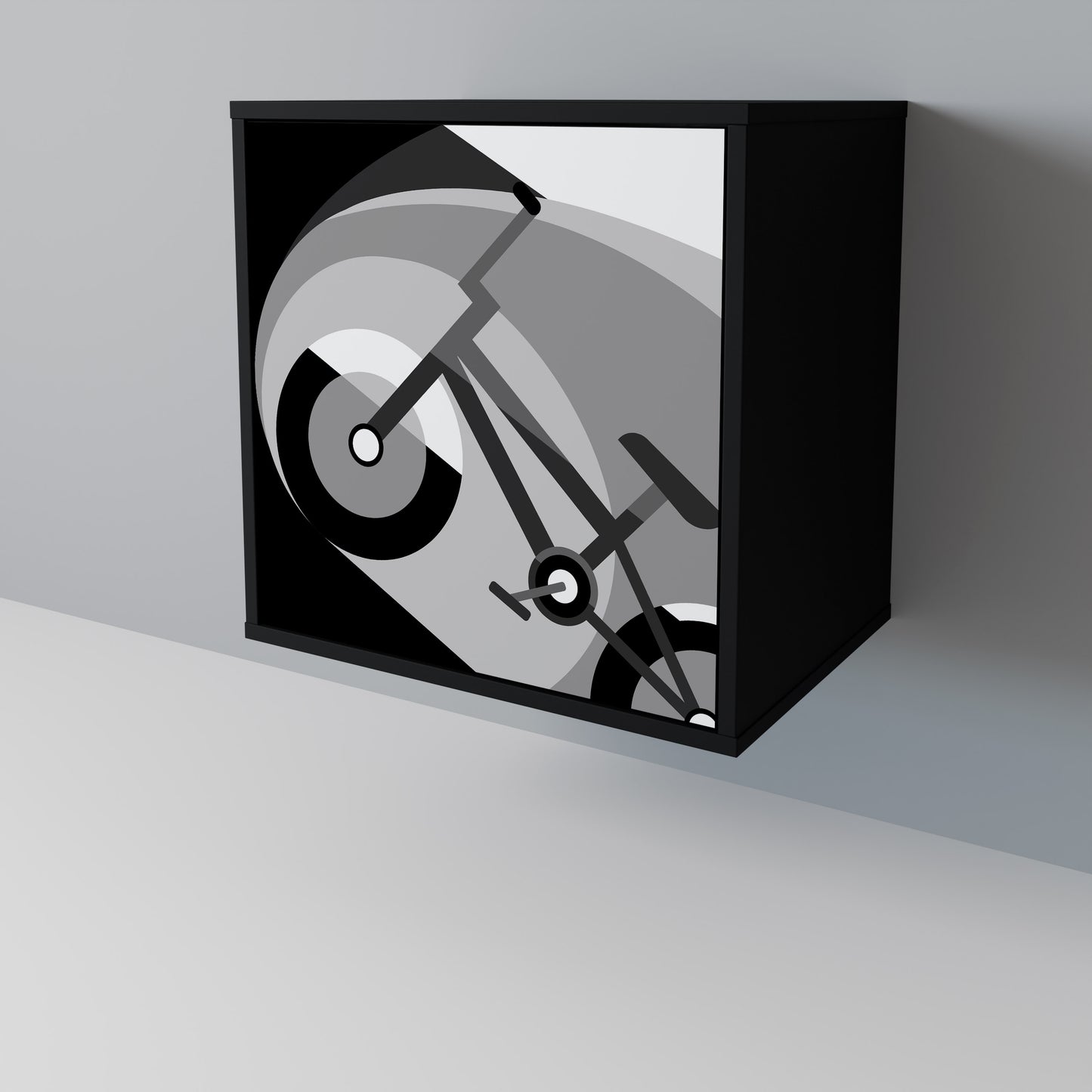 BIKE ENERGY 1-Door Sideboard in Black Finish