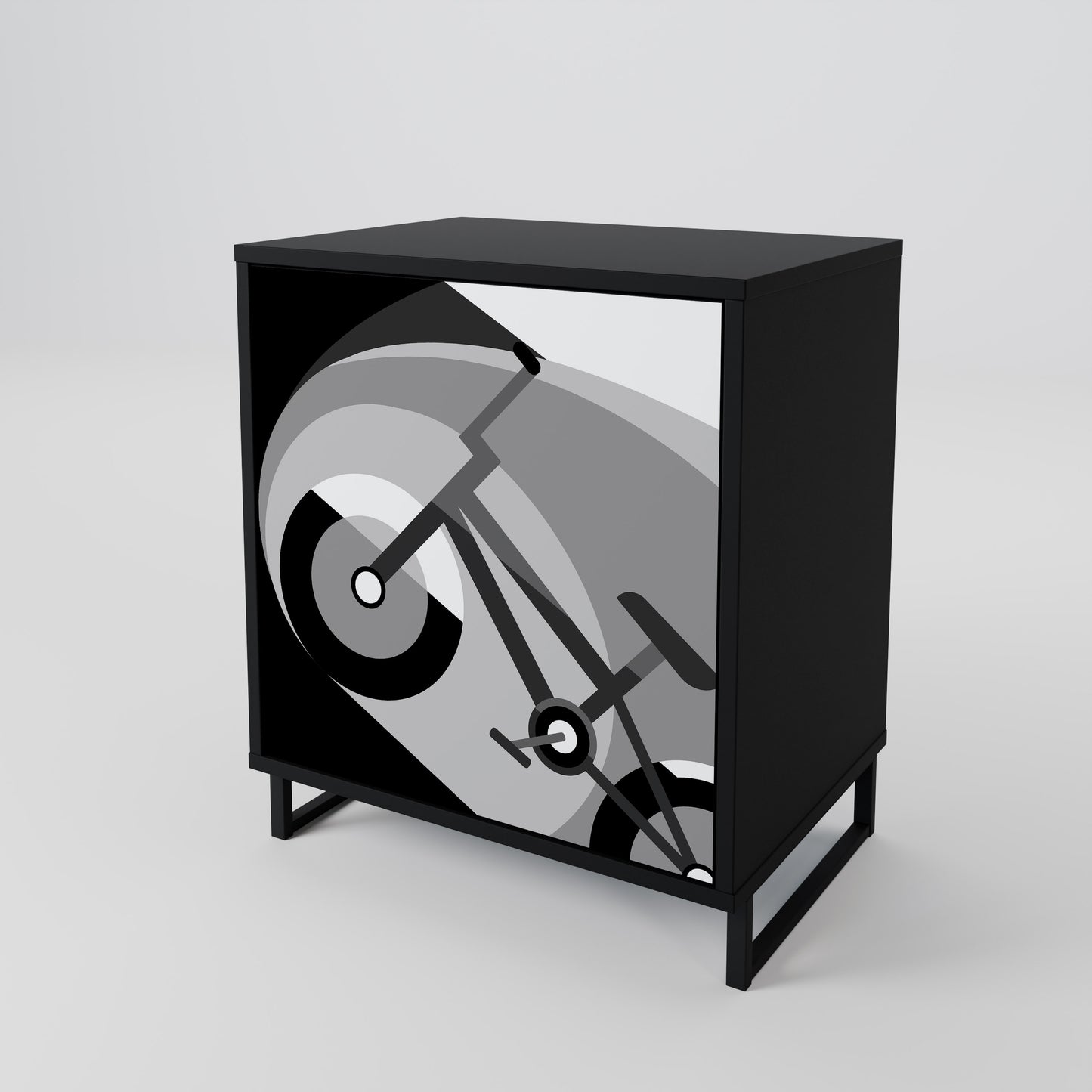 BIKE ENERGY 1-Door Sideboard in Black Finish