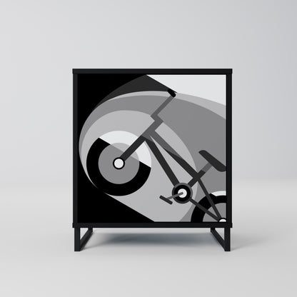 BIKE ENERGY 1-Door Sideboard in Black Finish
