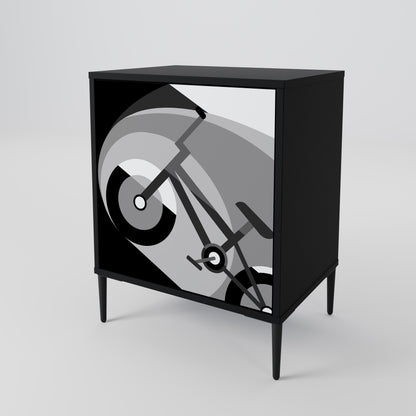 BIKE ENERGY 1-Door Sideboard in Black Finish