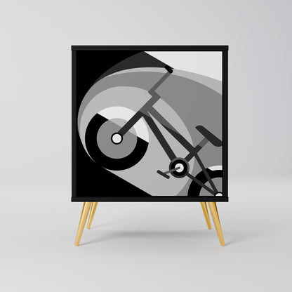 BIKE ENERGY 1-Door Sideboard in Black Finish