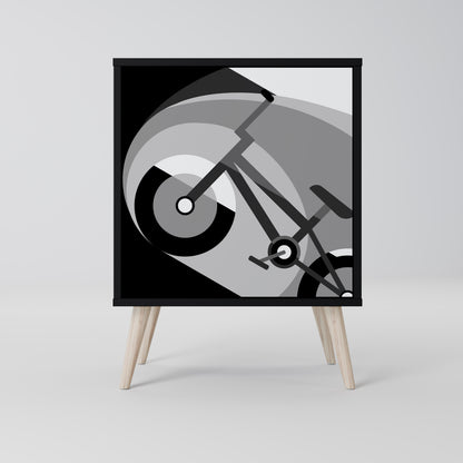 BIKE ENERGY 1-Door Sideboard in Black Finish