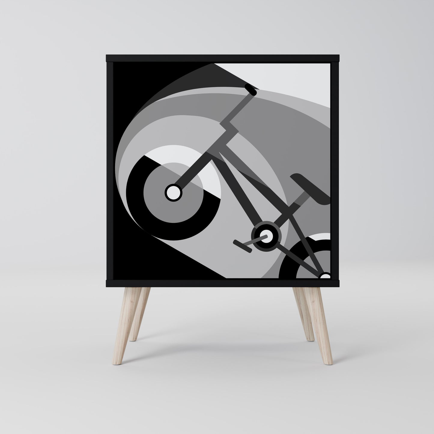 BIKE ENERGY 1-Door Sideboard in Black Finish