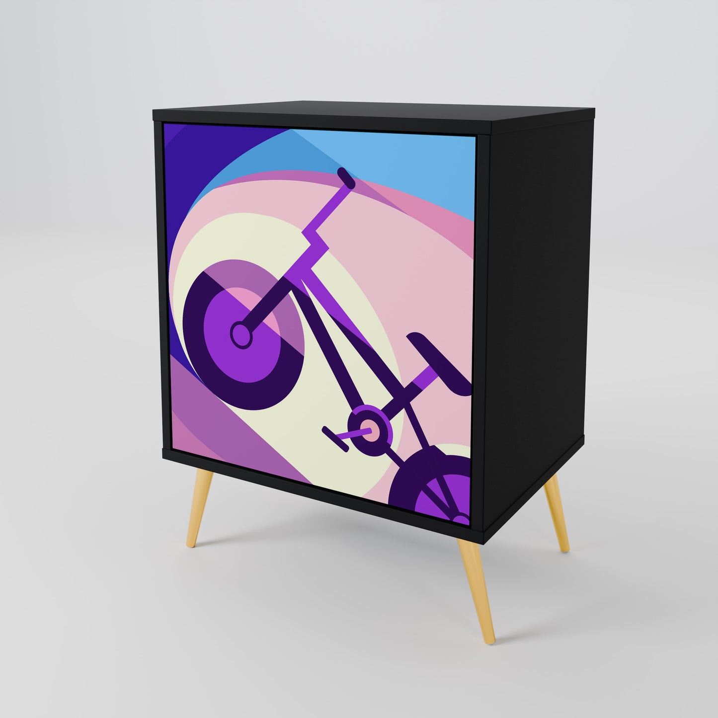 Credenza a 1 anta BIKE DREAMS con finitura nera