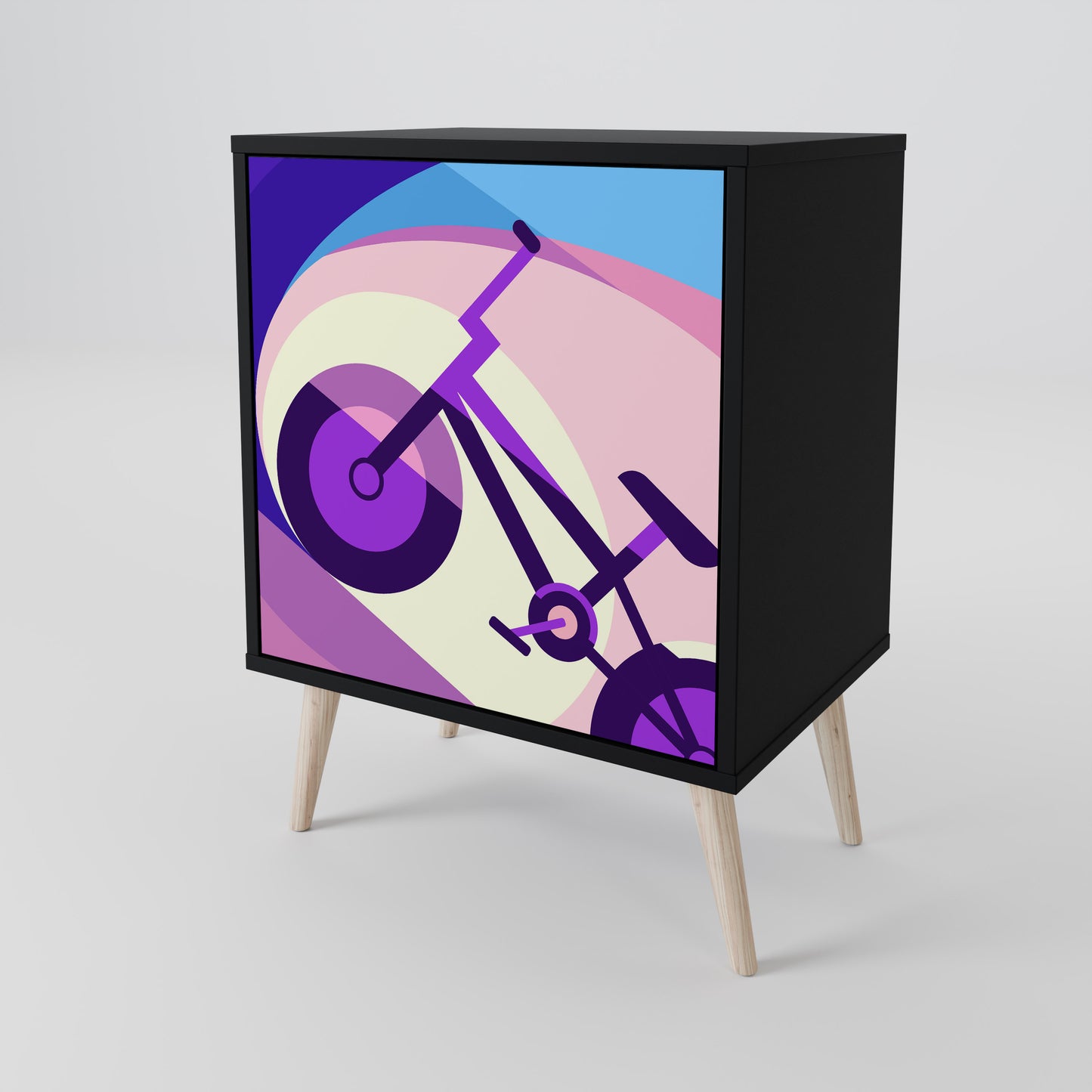 Credenza a 1 anta BIKE DREAMS con finitura nera
