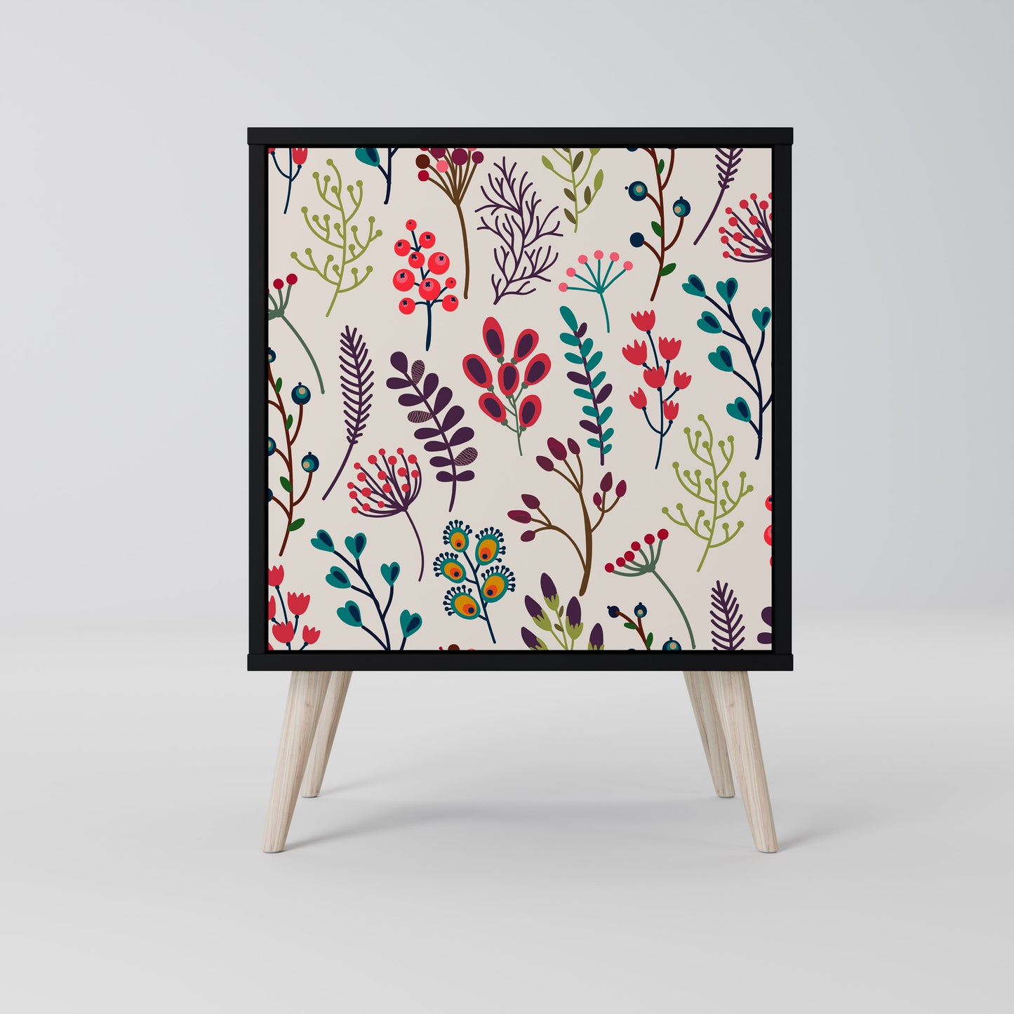 AUTUMN SUNDRIES 1-Door Sideboard in Black Finish