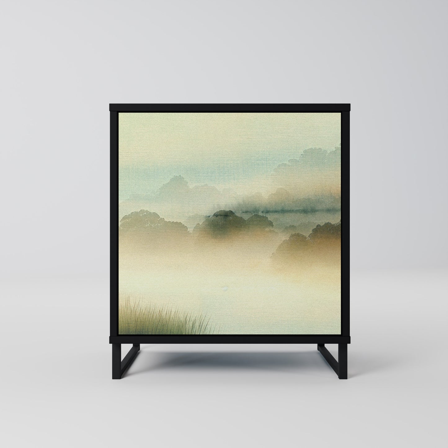 Credenza MORNING BY THE LAKE a 1 anta con finitura nera