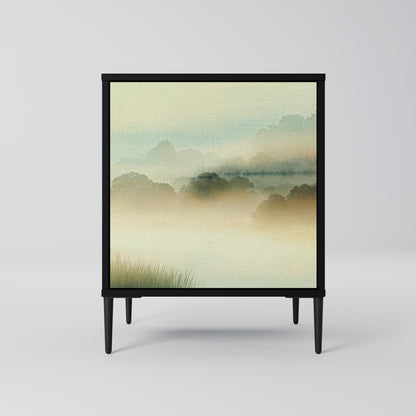 Credenza MORNING BY THE LAKE a 1 anta con finitura nera