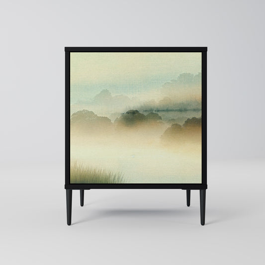 Credenza MORNING BY THE LAKE a 1 anta con finitura nera