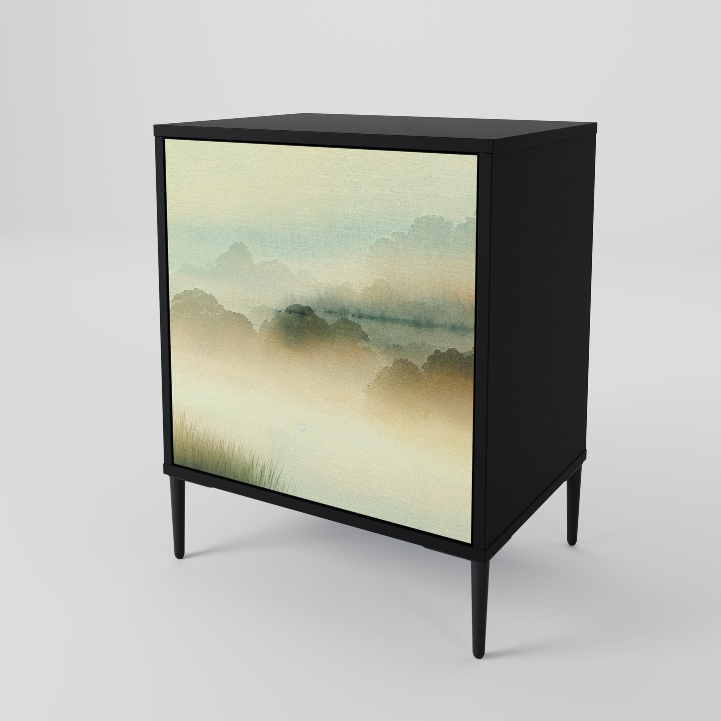 Credenza MORNING BY THE LAKE a 1 anta con finitura nera