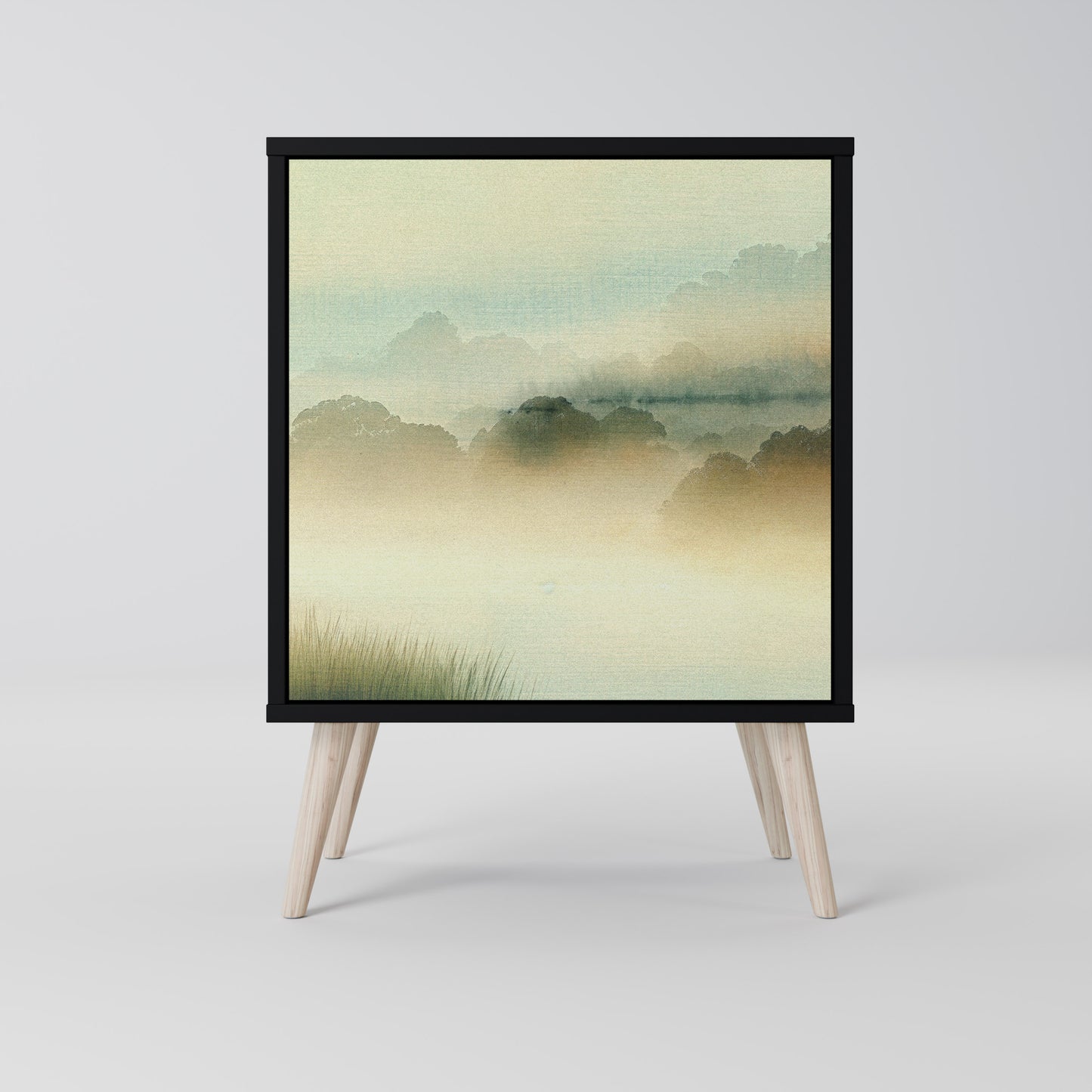 Credenza MORNING BY THE LAKE a 1 anta con finitura nera