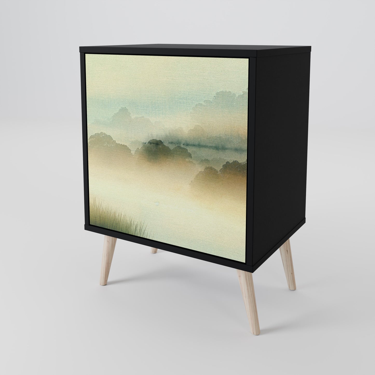 Credenza MORNING BY THE LAKE a 1 anta con finitura nera