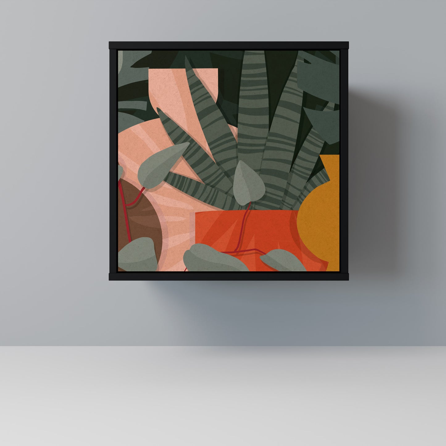 Credenza TROPICAL COMPOSITION a 1 anta in finitura nera