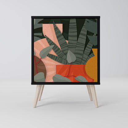 Credenza TROPICAL COMPOSITION a 1 anta in finitura nera