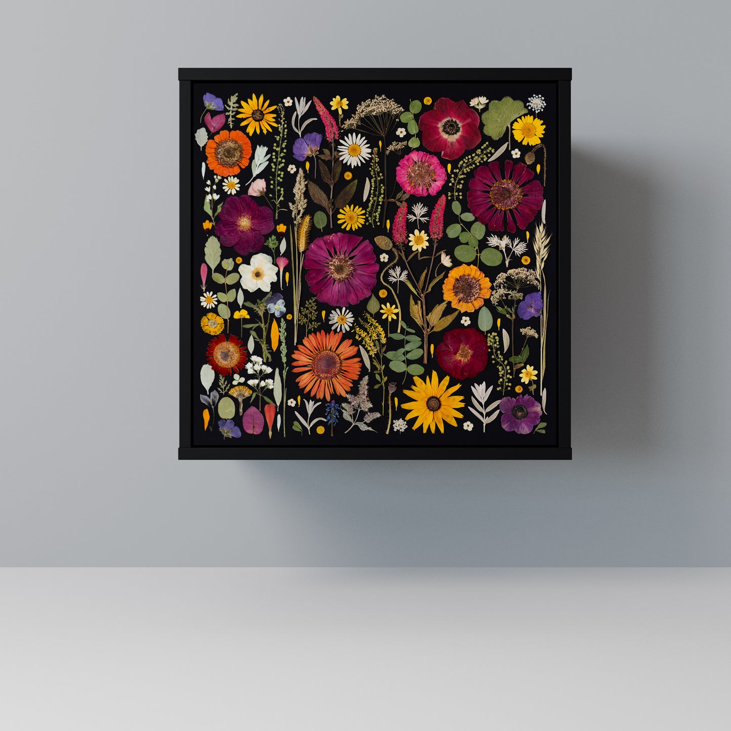 MIDNIGHT GARDEN Madia a 1 Anta in Finitura Nera