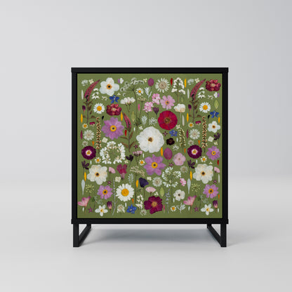 WILD GARDEN 1-Door Sideboard in Black Finish