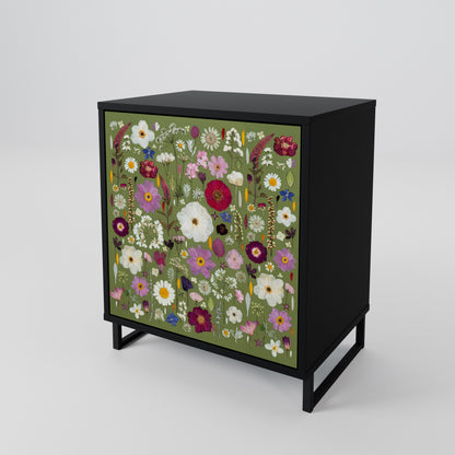 WILD GARDEN 1-Door Sideboard in Black Finish