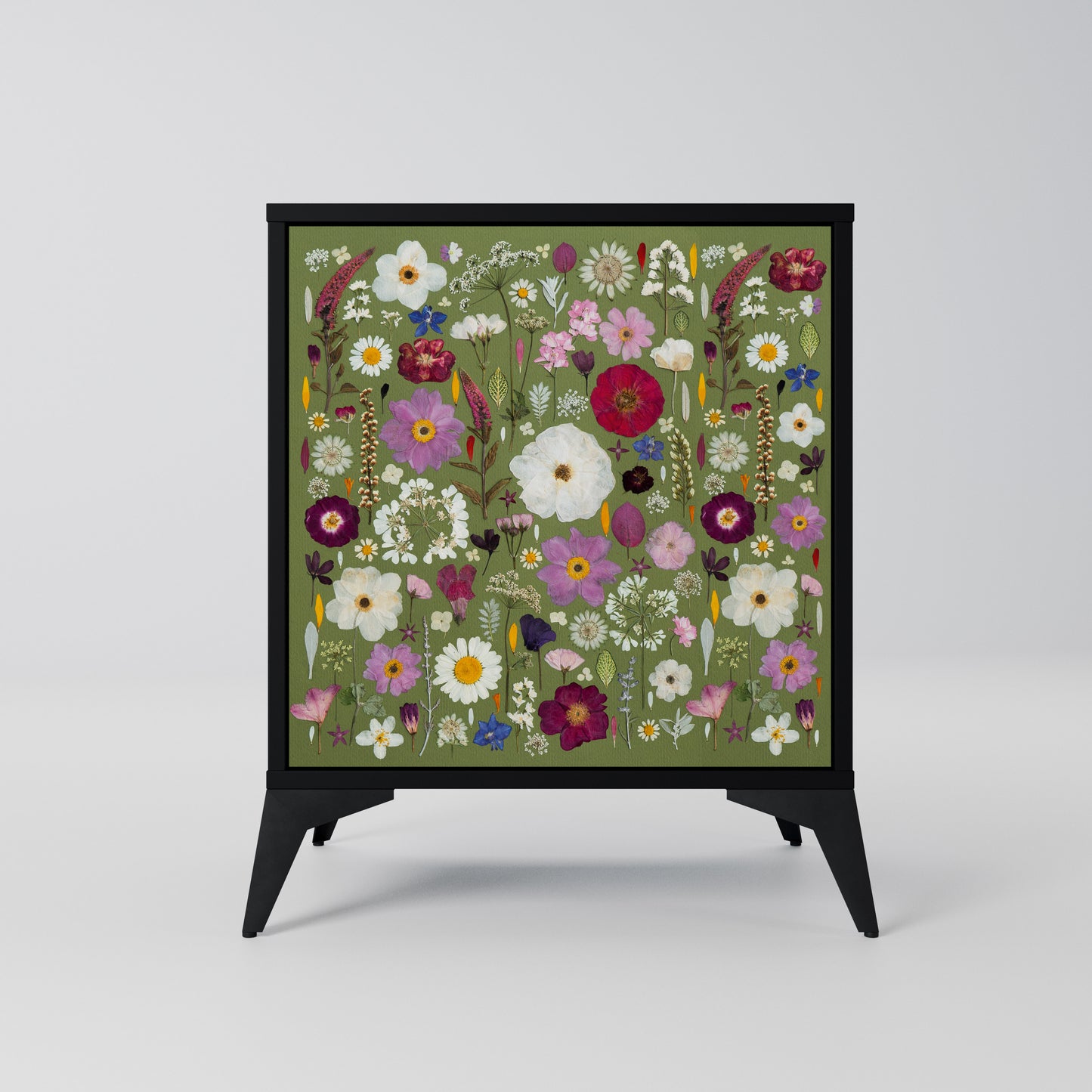 WILD GARDEN 1-Door Sideboard in Black Finish