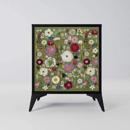 WILD GARDEN 1-Door Sideboard in Black Finish