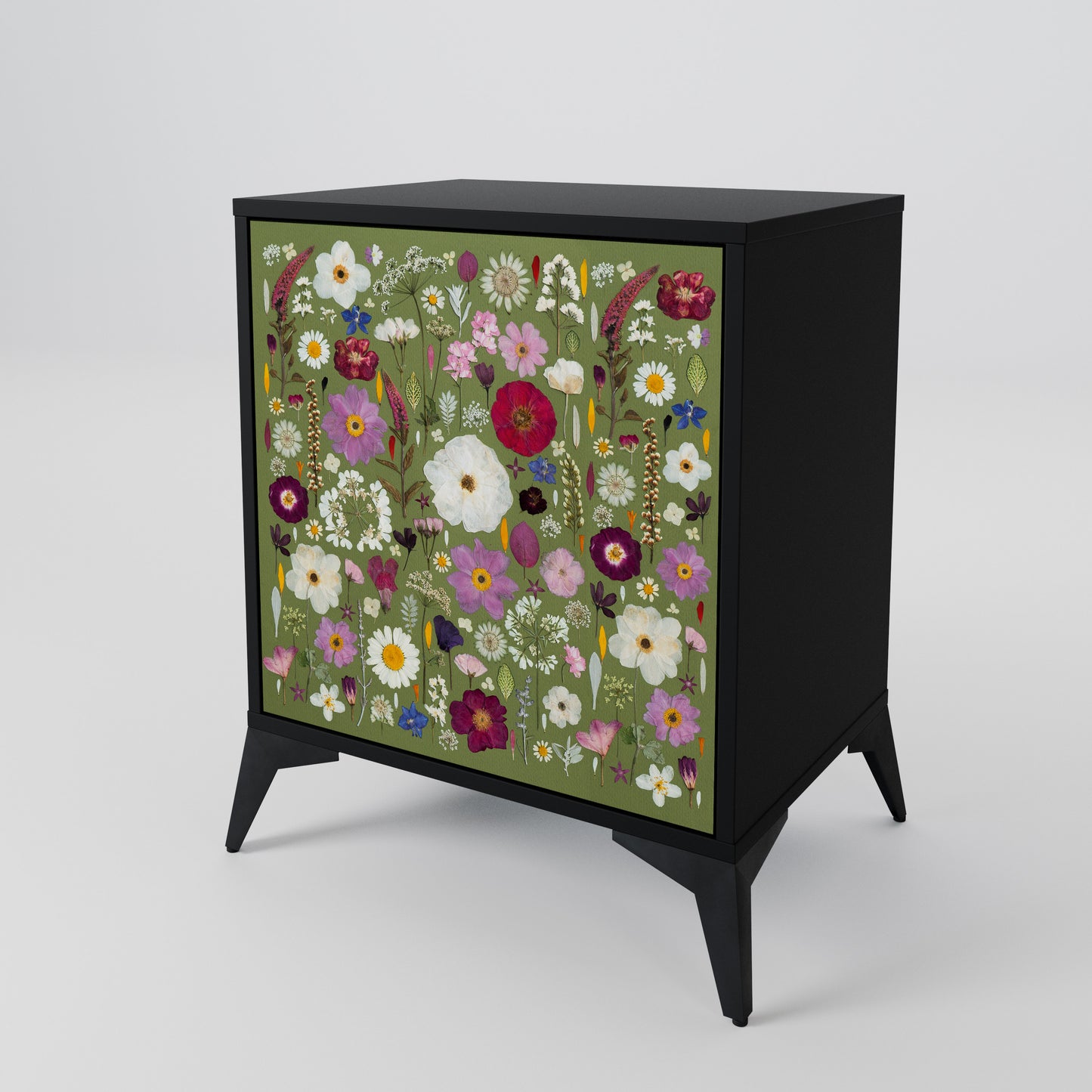 WILD GARDEN 1-Door Sideboard in Black Finish