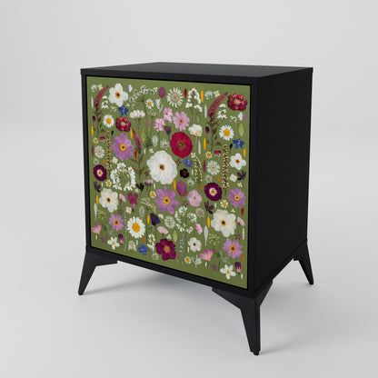 WILD GARDEN 1-Door Sideboard in Black Finish