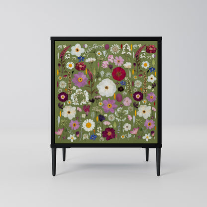 WILD GARDEN 1-Door Sideboard in Black Finish