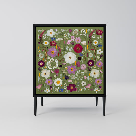 WILD GARDEN 1-Door Sideboard in Black Finish